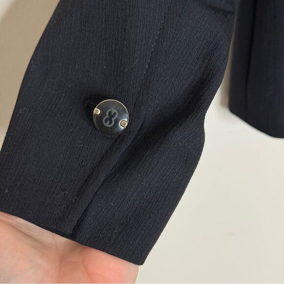 ESCADA Wool Black Blazer Skirt Suit Set Size 8/10 - Picture 8 of 14